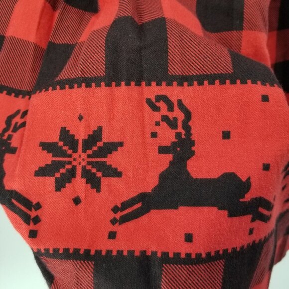 Vintage Breeches Christmas Skirt Red Black Buffalo Snowflake Reindeer Print Hem - Picture 8 of 12
